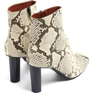 Joseph / Snake-skin effect grey ruched heeled leather ankle boots booties 36 6